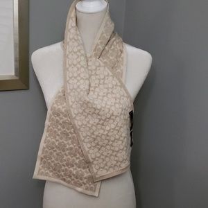 Metallic Gold Coach Scarf and Glove Set